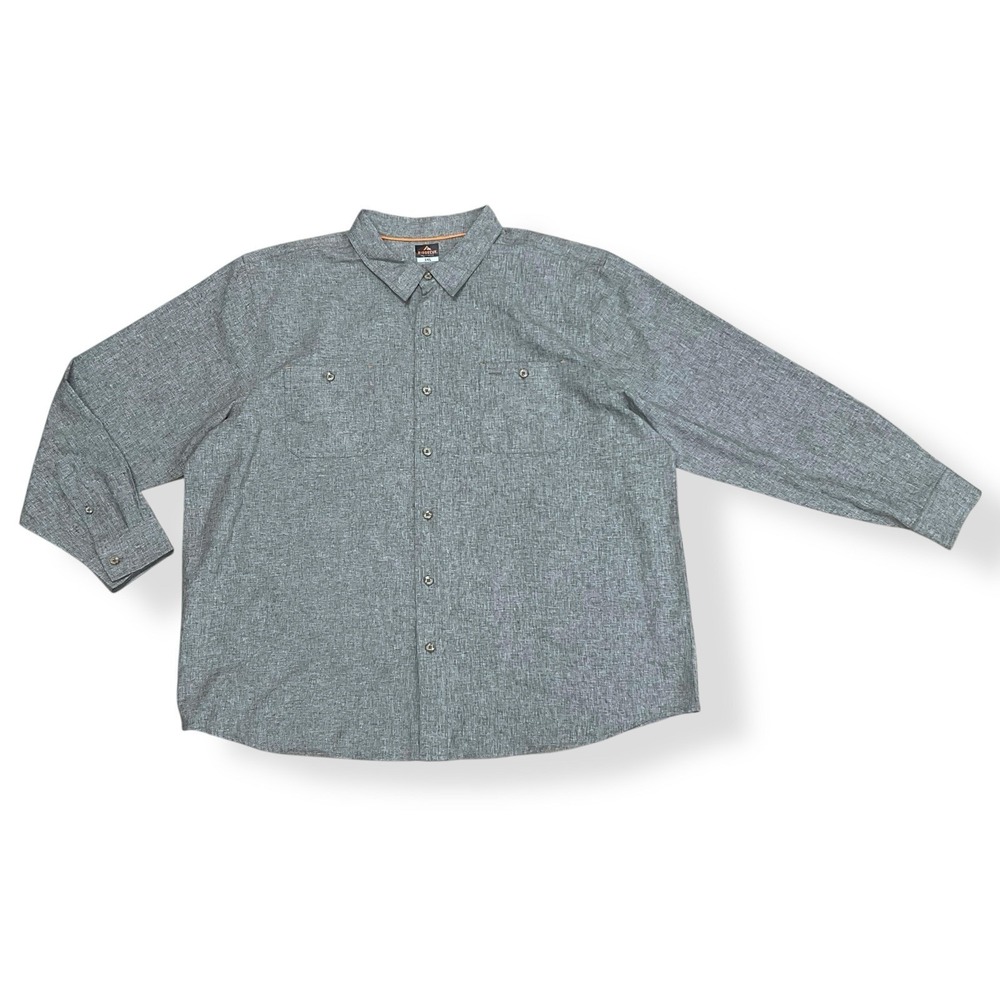 Ridgecut Shirt Men 3XL Gray Long Sleeve Collared Button Down Performance